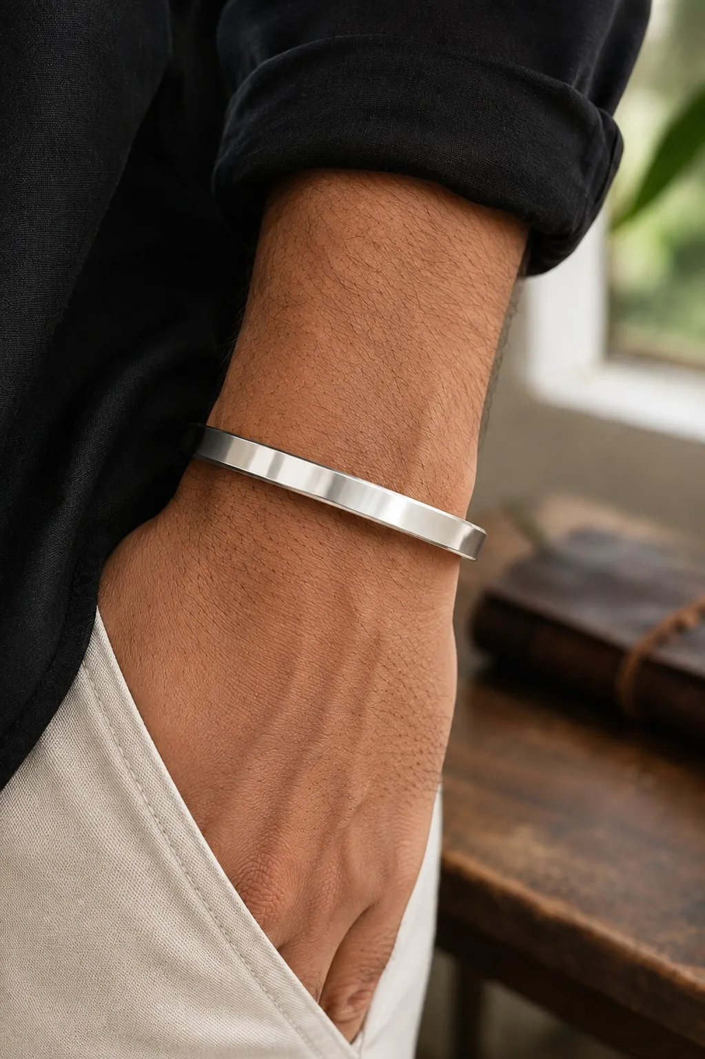 Sterling Silver Men’s Flat Kada
